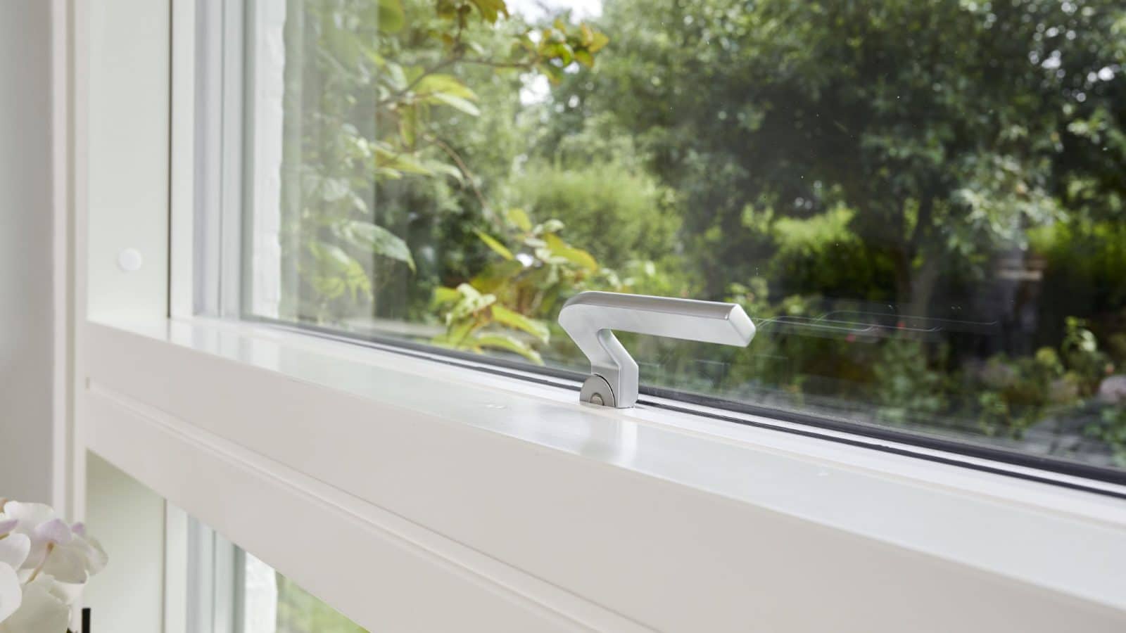 A handle on a window.