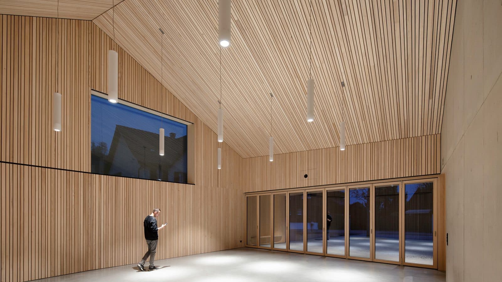 The wooden interior of a home.
