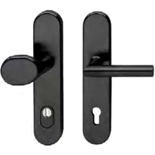 S-400 Timber Door Black Pad Lever